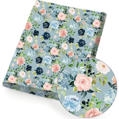 Polyester Cotton Fabric Nature Flower Theme Rose Printed Fabric DIY Sewing Cloth Home Textile Garment 45*145cm 80g/pc IBOWS