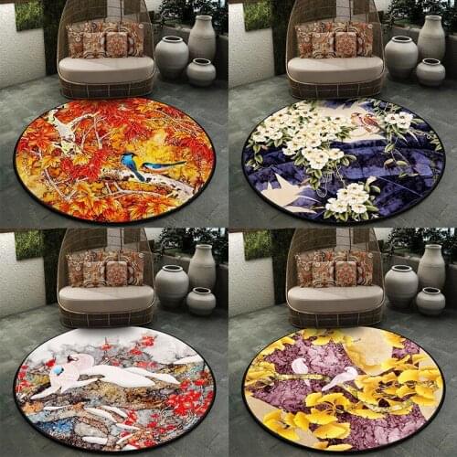 Creative Garden Flower Round Carpets For Living Room Bedroom Area Rug Modern Flowers 3D Tent Print Carpet Play Child Hallway Mat