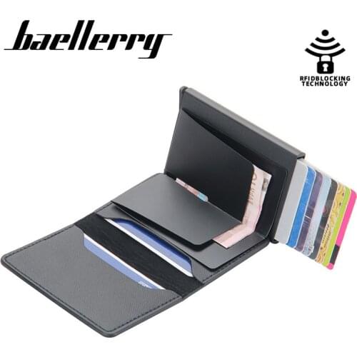 RFID Anti-Theft Card Wallet Men Small Aviator Minimalist Card Purse Credit Card Holder Wallets Protector Blocking Metal Purses