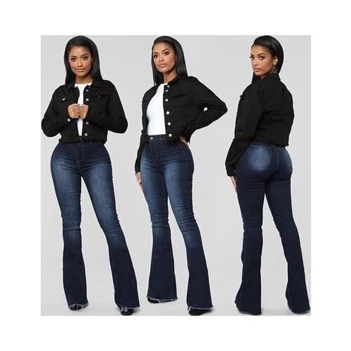 High Waist Denim Jeans For Women Stretch Boot Cut Jean Femme Plus Size Pants S-XXL