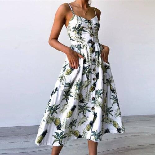 Plus Size Summer Sexy Women Spaghetti Strap Dresses Sleeveless Off-Shoulder Ladies Print Strap Dress Midi A-Line Female Dresses