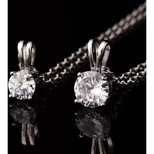 S925 Sterling Silver Necklace for Women 1ct-3ct Moissanite Pendant D Color Four Claws Diamond Classic Fine Jewelry