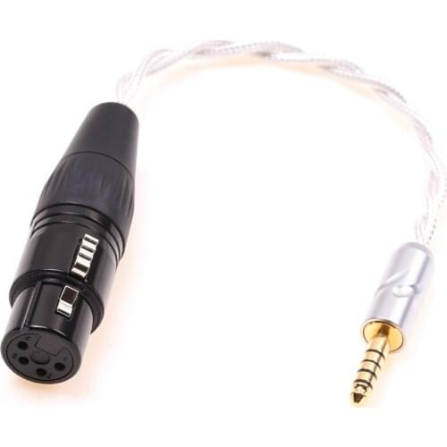 4.4mm Male to 4pin XLR Female Balanced Audio Adapter Silver Plated Shield Cable Compatible Sony NW-WM1Z 1A MDR-Z1R TA-ZH PHA-2