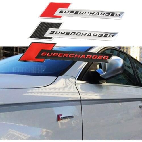Aluminum Motorsport SUPERCHARGED Car-styling Decal Emblem Badge Car Sticker for Audi A3 A4 A5 A6 Q3 Q5 Q7 S4 RS Auto Accessories