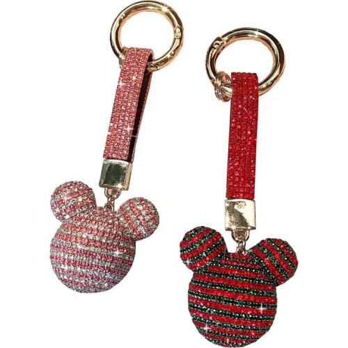 CDCOTN Luxury Rhinestone Car Keychain Diamond-Studded Flash Key Rings Bag Pendant Female Ladies Gift Key Chain Auto Accessories