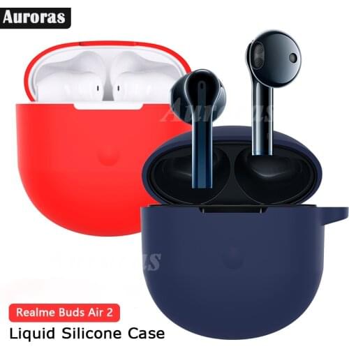 Auroras For Realme Buds Air 2 Case Liquid Silicone Shockproof Headphone Accessories Protector Case For Realme Buds Air2 Cover