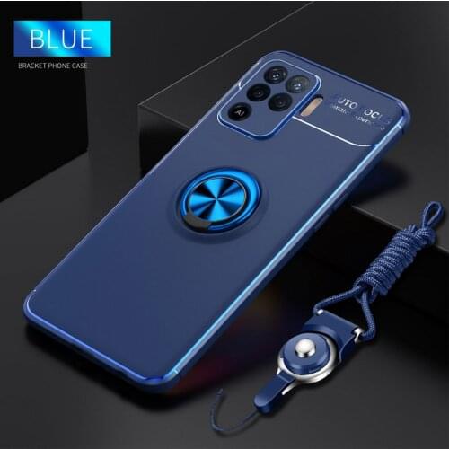 Silicone case For OPPO A54 F19 Pro A94 4G A93 A55 case Find X3 Pro Noe With Strip Cover For Reno 5 Pro 4 Lite Finger Ring Holder