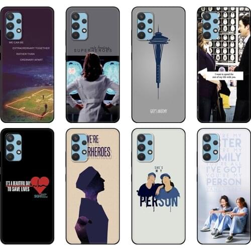 Black tpu Case For Samsung galaxy A32 A42 A52 A72 4g 5g S21 PLUS ultra back cover American TV Greys Anatomy