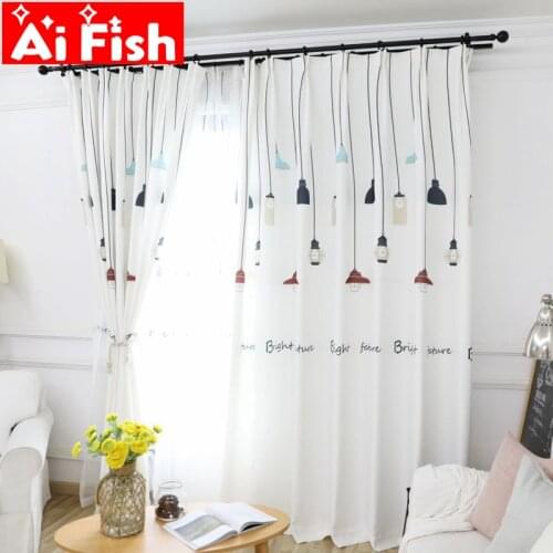 Colorful Lamp Nordic New Design Shade Curtains For Living Room Cartoon Blackout Window Curtains Fabric For Children MY293-40