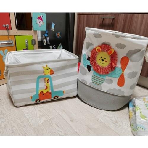Baby Laundry Basket Cute Dinosaur Foldable Toy Storage Bucket Picnic Dirty Clothes Basket Box Canvas Organizer Cartoon Animal