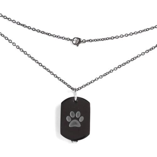 Dropshipping Urn Pendant Footprint Pattern Urn Necklace Memorial Pet Ash Pendant Jewelry Necklace Chain Funnel Fill Kit