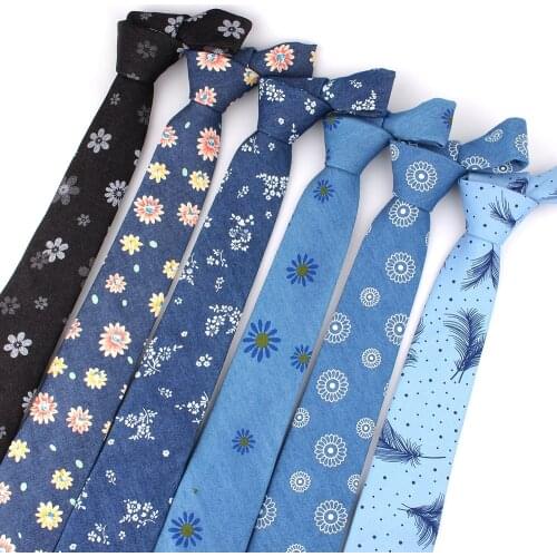 Cotton Jeans Ties Groom Necktie For Wedding Party Boys Girls Neck Tie Denim Necktie For Men Women Neck Wear Men Ties Gravatas