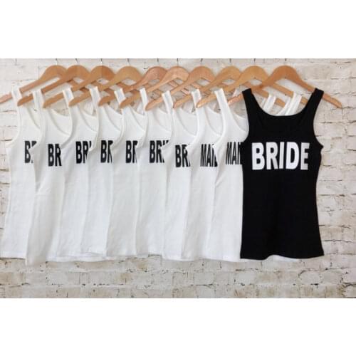 Personalize wedding Bride Bridesmaid t shirts maid of honor vests Bachelor party bridal tanks tops singlets gifts favors