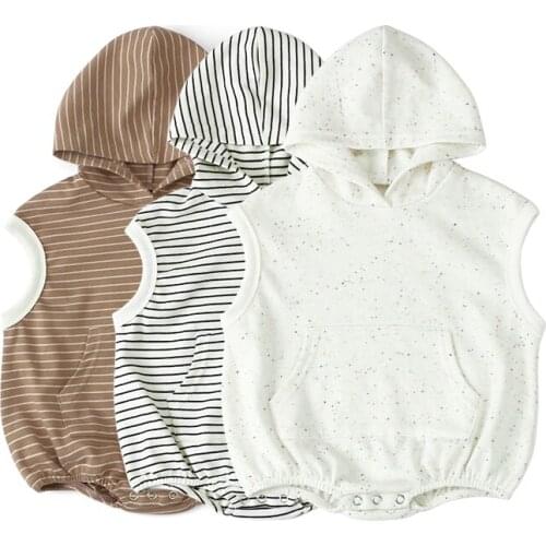 Kaiya Angel Sleeveless Soft Dotted Sweater Nightwear Hat for Baby Girls Short Baby One-Piece Pajamas Sleepwear Summer Clothes