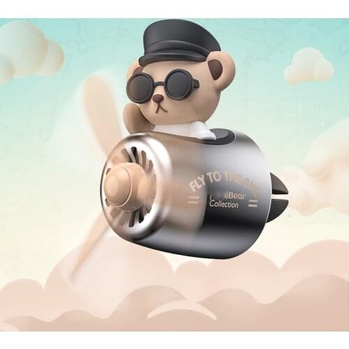 Collection Edition Little Bear Pilot Car Air Freshener perfume Automobile Interior Perfume Clip Fragrance Ornament Accessories