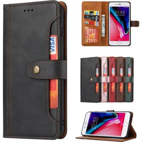 Leather Flip Case For iPhone 7 8 Plus SE 2020 With Wallet Fundas Multi Cards Holder Protect Cover For iPhone XR X XS Max Etui