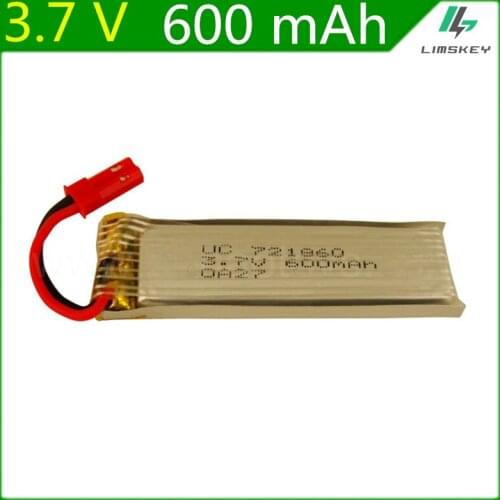 3.7V 600mAH Remote Control aircraft flying saucer remote axis 3.7V 600mAH Lipo battery 1S JST red plug 721860