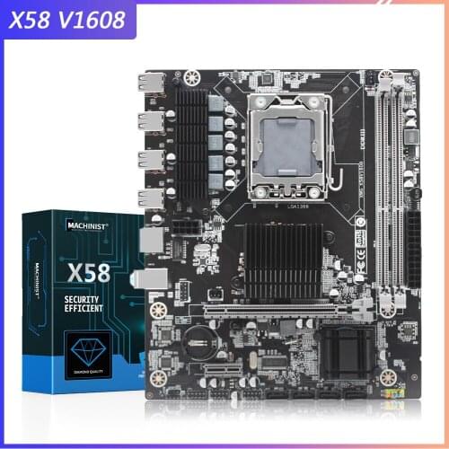 MACHINIST X58 Motherboard LGA 1366 Support DDR3 ECC/NON-ECC RAM and Intel Xeon LGA1366 Processor AMD RX Series Spell X58V1608