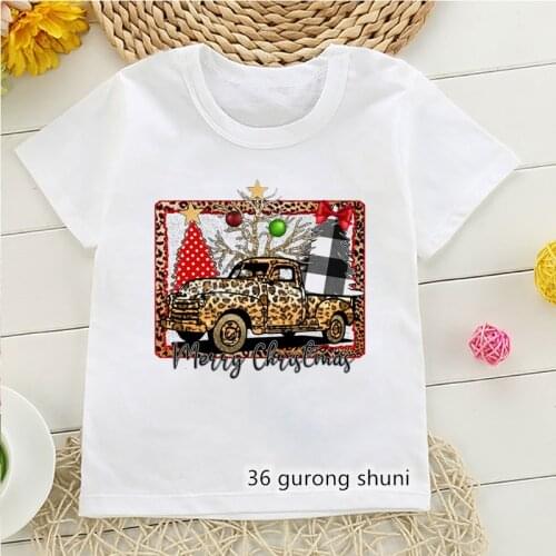 Fashion new childrens tshirt interesting Christmas car graphic printing T-shirts for boys/girls Christmas clothing for children