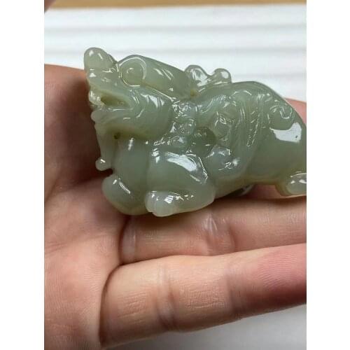 Natural 7A hetian jade Handcarved handcarved brave troops jade pendant jade necklace women men pendants jewelry jade necklaces