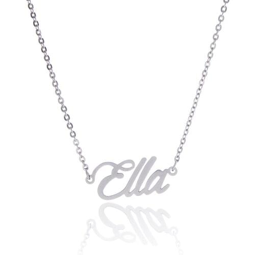 Customized Stainless Steel Necklace Nameplate Choker Pendant English Name Jewelry Necklace 45 Fonts AAA Quality Necklace