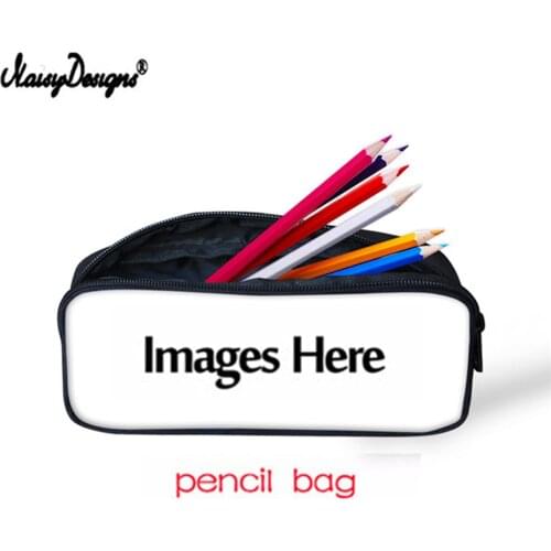 NOISYDESIGNS Brand Custom Logo Pencil Cases for Children Wholesale Ladies Makeup Cosmetic Bags Girls Boys Zipper Pencil Pouch