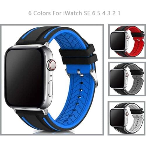 Breathable silicone Strap For Apple Watch Band 44/40/38/42mm Soft Wristband iWatch Series Bands 6 SE 5 4 3 Sports Belt Bracelet