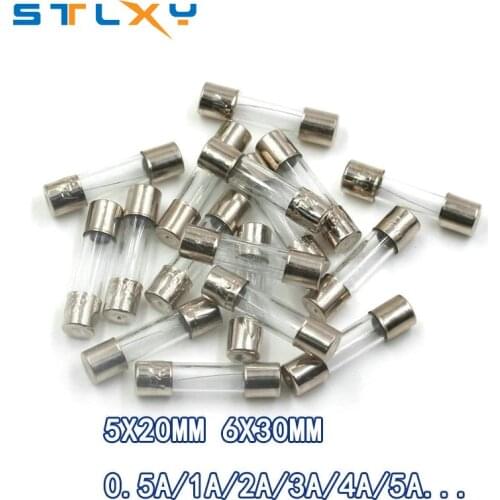 10pcs/lot One Sell 5*20mm 6*30mm Fast Blow Glass Tube Fuses 5x20 6x30 mm 250V 0.5 1 2 3 4 5 6 8 10 15 20 25 30 A AMP Fuse