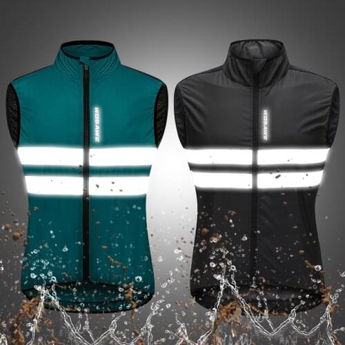 WOSAWE Reflective Windproof Cycling Vest Breathable Mtb Bicycle Mountain Bike Riding Jackets Sleeveless Jersey Sports Waistcoat