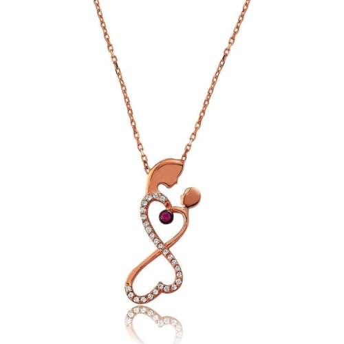 Tevuli 925 Sterling Silver Infinity Mother Child Necklace