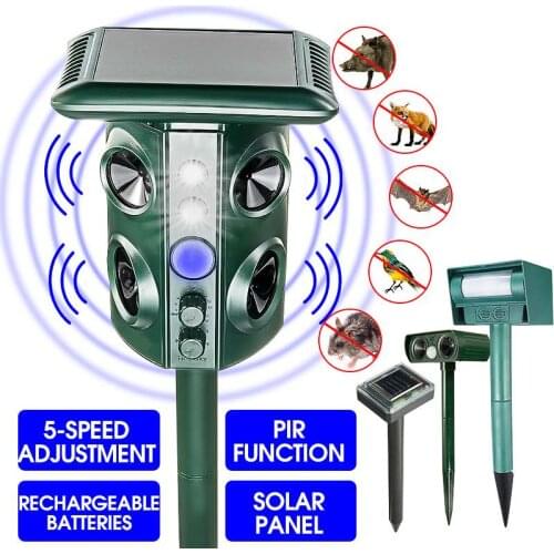 Garden Solar Ultrasonic Pest Repeller Pest Mouse Repeller Outdoor Waterproof Repellent Cat Repeller Repellent Pest Control Home