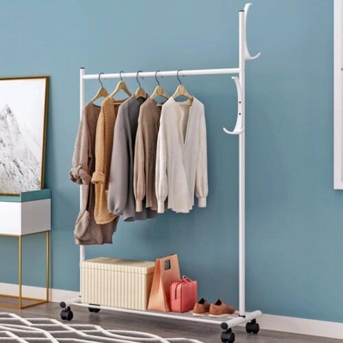 Clothes Hanger Coat Rack Floor Hanger Bedroom Hangers Simple Clothes Rack Household Hangers With Wheels Wardrobe