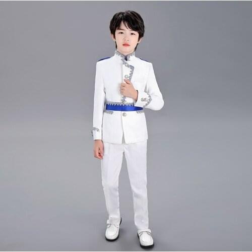 High quality European British prince costume boy children stage catwalk performance suit retro European style noble court dress