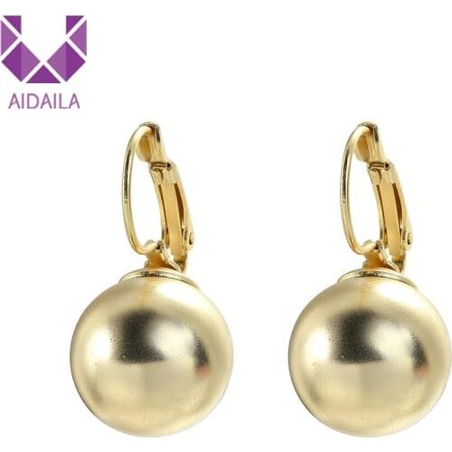 Women Ball Earrings Copper Material 2018 Fashion Drop Earring Ball for Women Dangle Luxury Design Gold-color Trendy EP04786