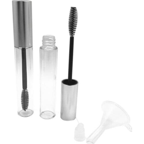 12ml Refillable Bottles Portable Round Silver Empty Mascara Tube Eyelash Vial Liquid Bottle Container Lip Glaze Eyelash Tube