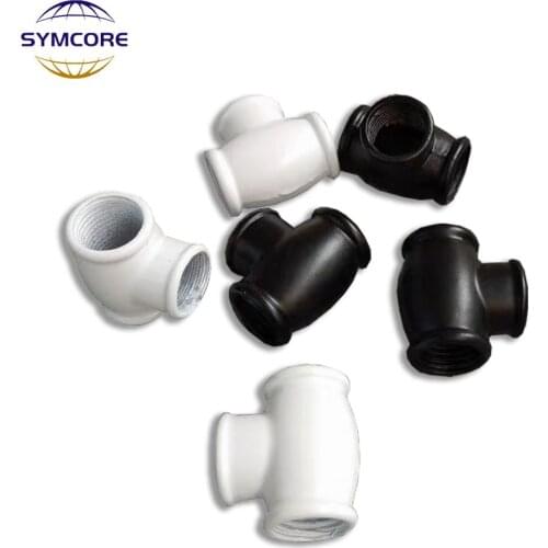 2pcs Internal Tooth M10 Black / White Three Joint Hollow Tooth Tube T-shaped Adapter Tooth Tube Three Head Internal M10 Joint