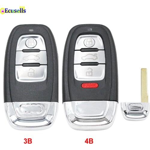 3/4 Buttons Smart Remote Key Shell Case Cover Fob for Audi A4l A3 A4 A5 A6 A8 Quattro Q5 Q7 S4 S7 S8 Q3 HAA HU66 Uncut
