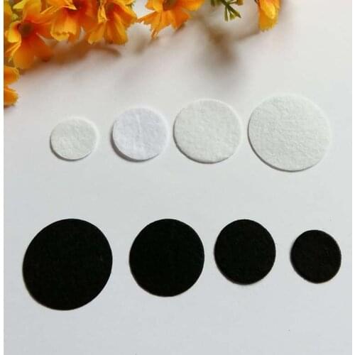 300pcs/lot White Black Round Felt Fabric Pads Eco-friendly Patches Circle Felt Pad for Fabric Flower Accessories DIY Scrapbook