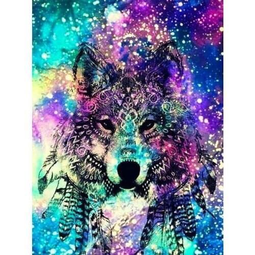 TOUOILP 5D DIY Diamond Painting 100% Full Square/Round Drill "Mandala Wolf" 5d diy iamond Embroidery Cross Stitch 3D Decor