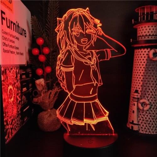 Fate Apocrypha 3D Night Light Astolfo Anime Figure LED Lampara Kawaii Room Decor Lamp Manga Decoration Luminaria Neon Saber Lamp