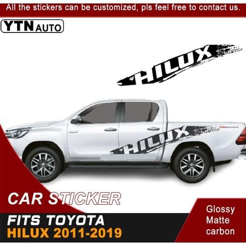 Car Decoration Fit For Toyota Hilux 2011-2019 Car Decals Splash Ink Body Stripe Invincible Graphic Vinyl Cool Car Stickers
