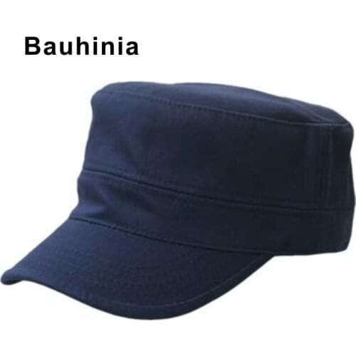 Bauhinia brand Korean version of light board outdoor big head caps for men and women casual sunscreen solid color flat cap