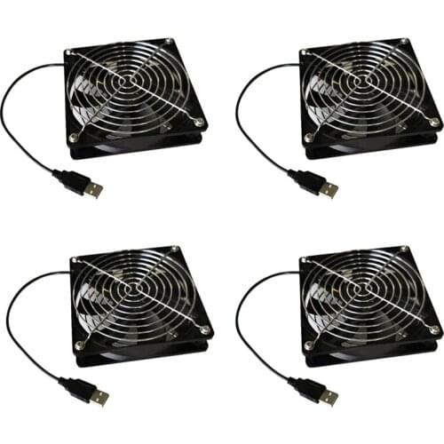 Brushless Cooling Fan 4 Pack DC 5V USB Cooling Fan for Phone Computer Cabinet or Router