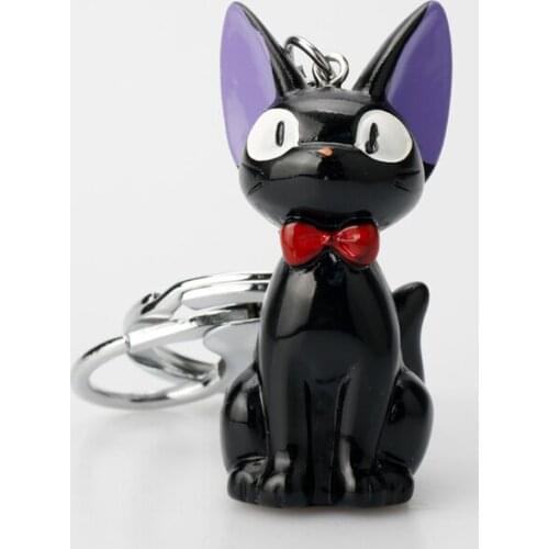 Kikis Delivery Service Anime Figure Black Cat JiJi PVC Doll Keychain 5CM