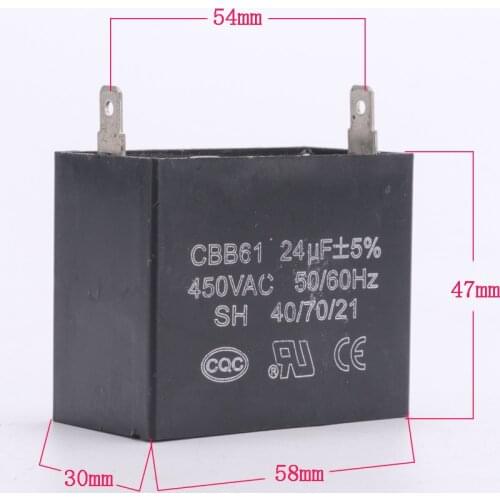CBB61 capacitor 24uf 450V single phase gasoline diesel generator starting capacitor accessories insert