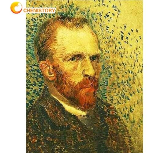 CHENISTORY 5D Diy Diamond Painting Van Gogh Portraits Figure Diamond Embroidery Sets With Cross Stitch Stickers Home Decor Gift