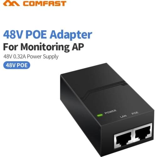 COMFAST POE Injector for CCTV IP Camera USA or EU Power Over Ethernet Injector POE Switch Ethernet Adapter POE 48V 0.32A