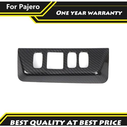 For Mitsubishi Pajero 2007-2021Carbon Fiber Color Headlight switch Covers Modification Decoration Car Styling Accessories