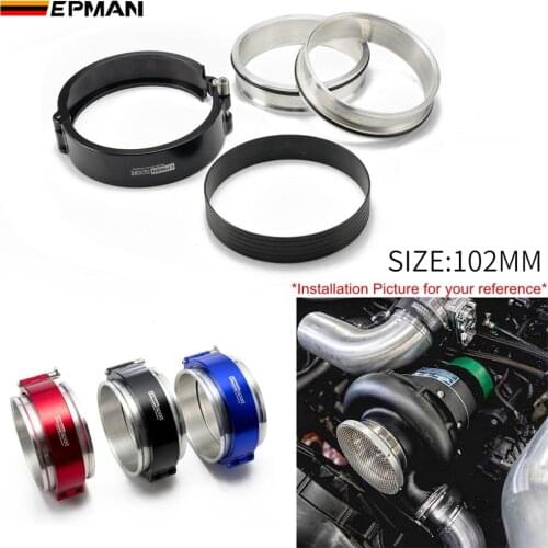 EPMAN HD V-Band Clamp + Flange System Assembly For 4" 102mm Radiator Hose Wastegate Flanges Turbo Dump Pipe EPSS102KB