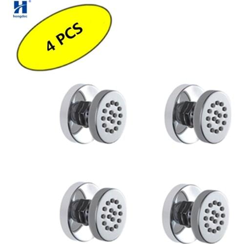 Hongdec 4 PCS Brass round shower Body Jet Massage Spa Fixed Mounted Sprayer SET Chrome
